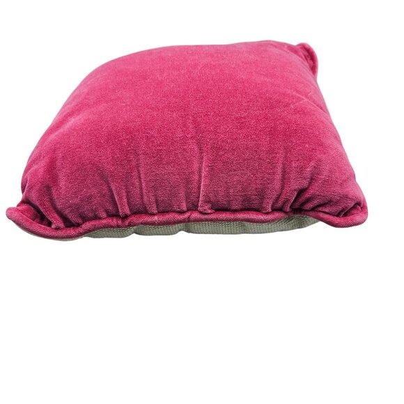 Vintage Floral Needlepoint Throw Pillow With Velvet Backing 11"x11" - Picture 13 of 16